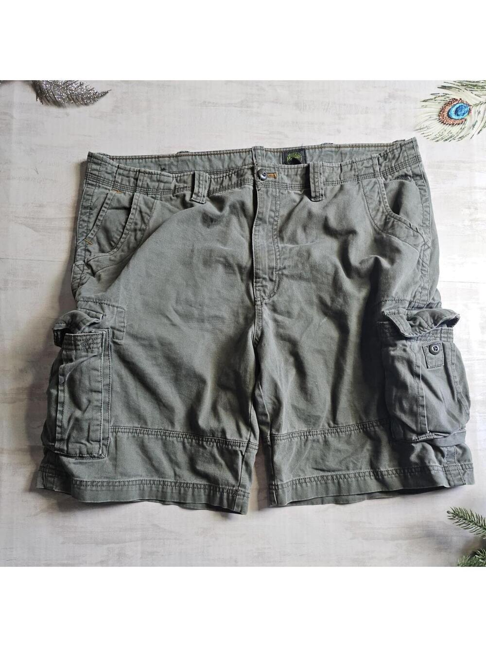 Timberland Men's Green and Khaki Shorts